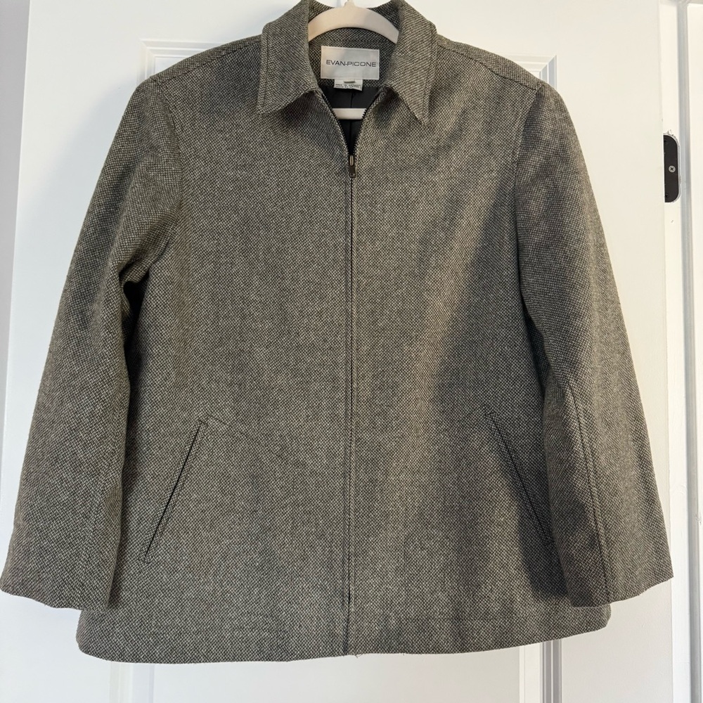 Evan Picone Green Gray Women's Wool Jacket 14